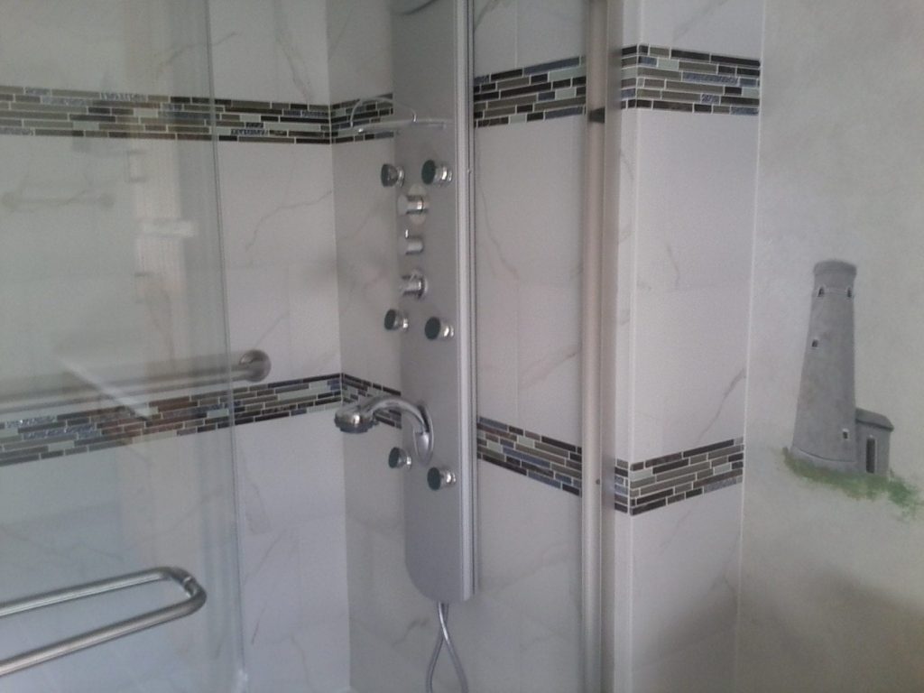 Tub to shower transformation Bathroom Remodeling