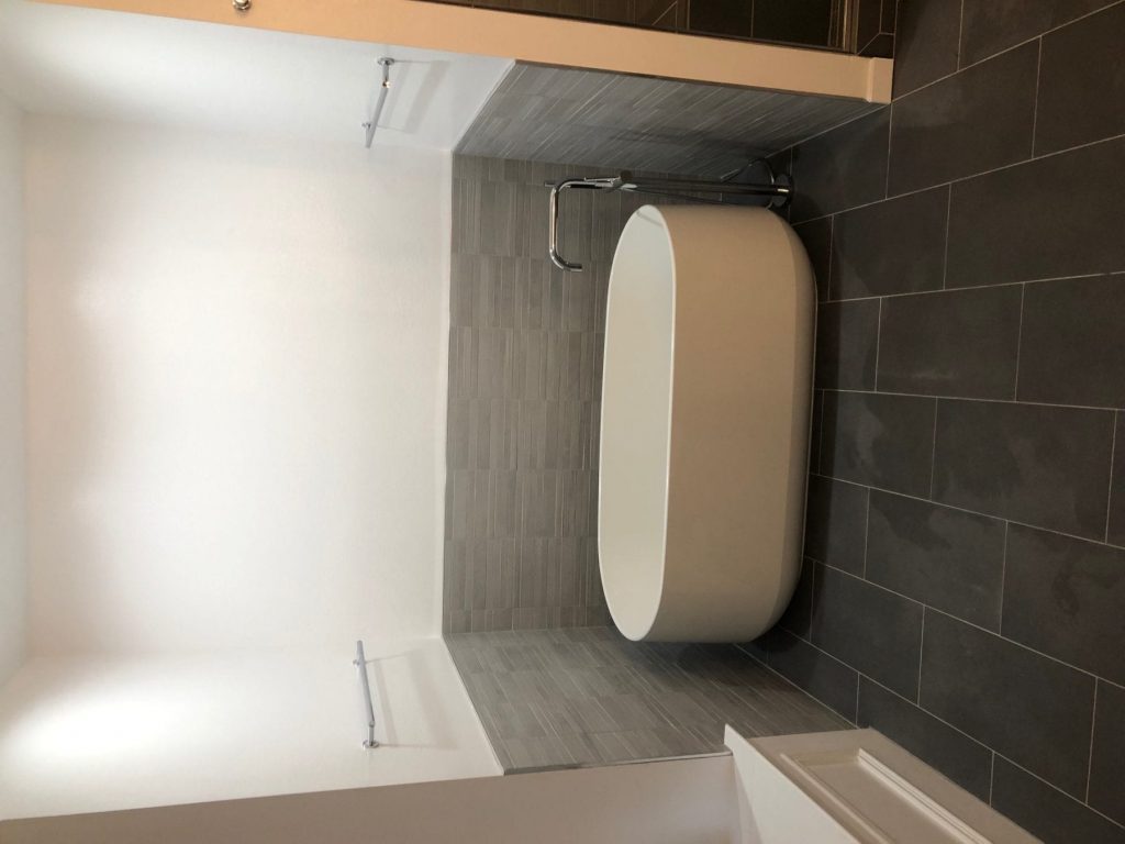 bathroom remodel with free standing tub