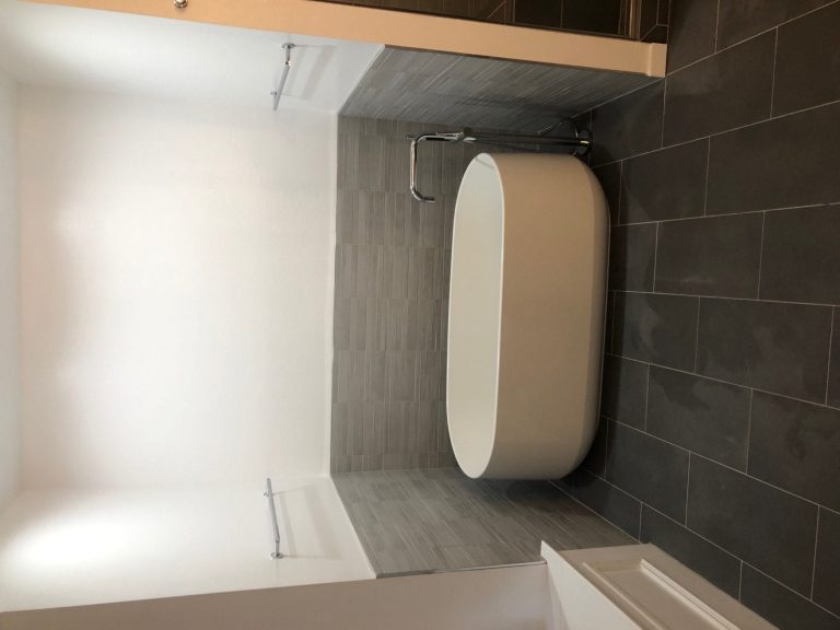 bathroom remodel with free standing tub