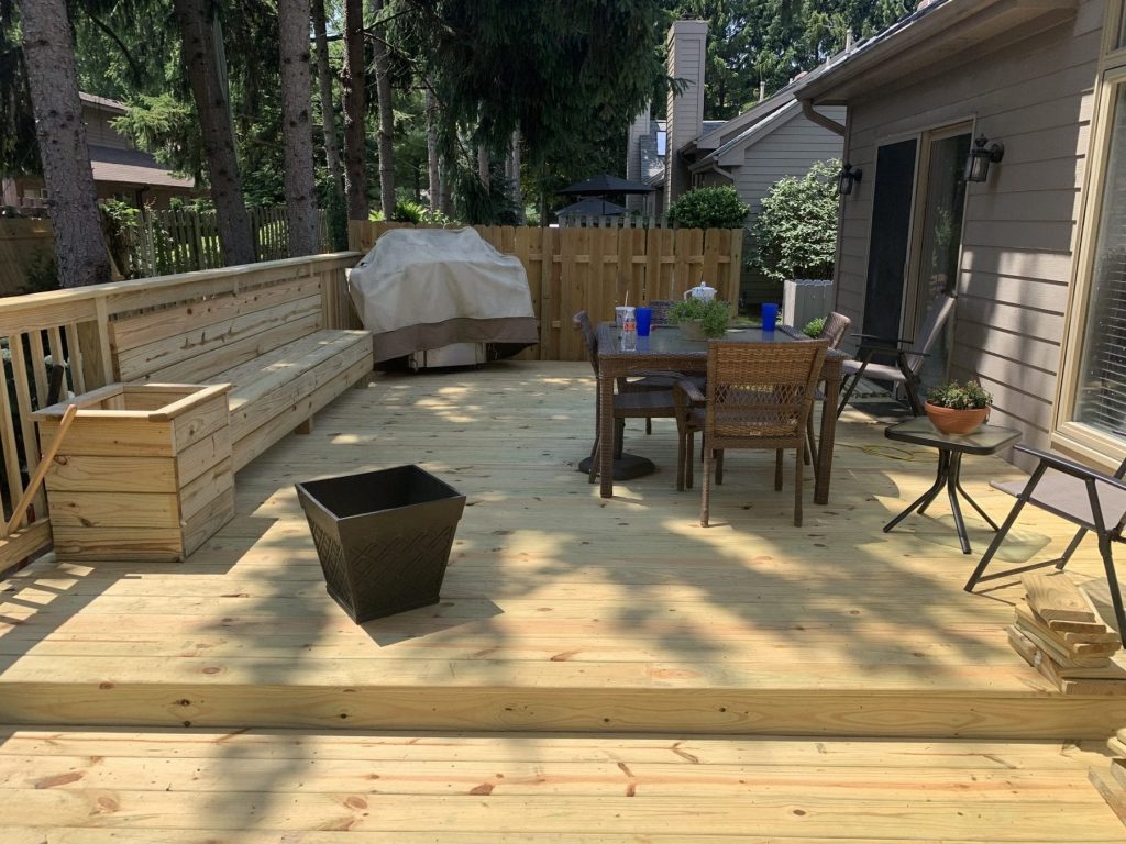 Deck with benches