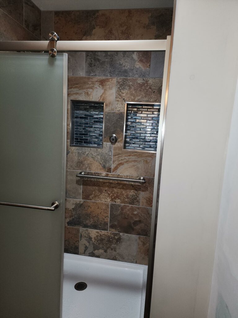 tile walk in shower