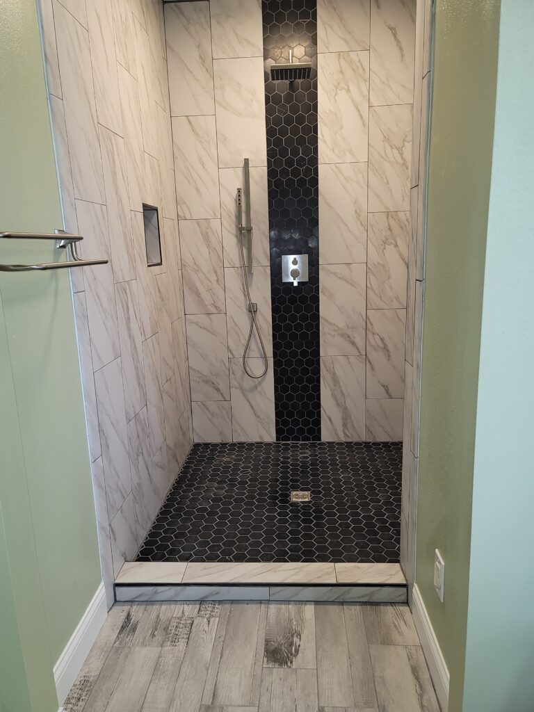 huge custom tiled shower