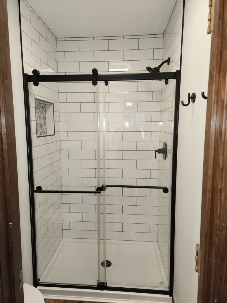 Freestanding Tub and Tiled Shower