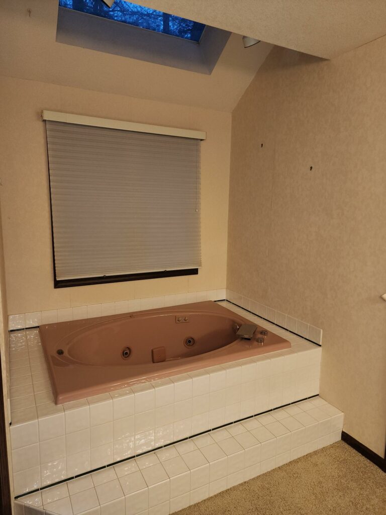 Freestanding Tub and Tiled Shower