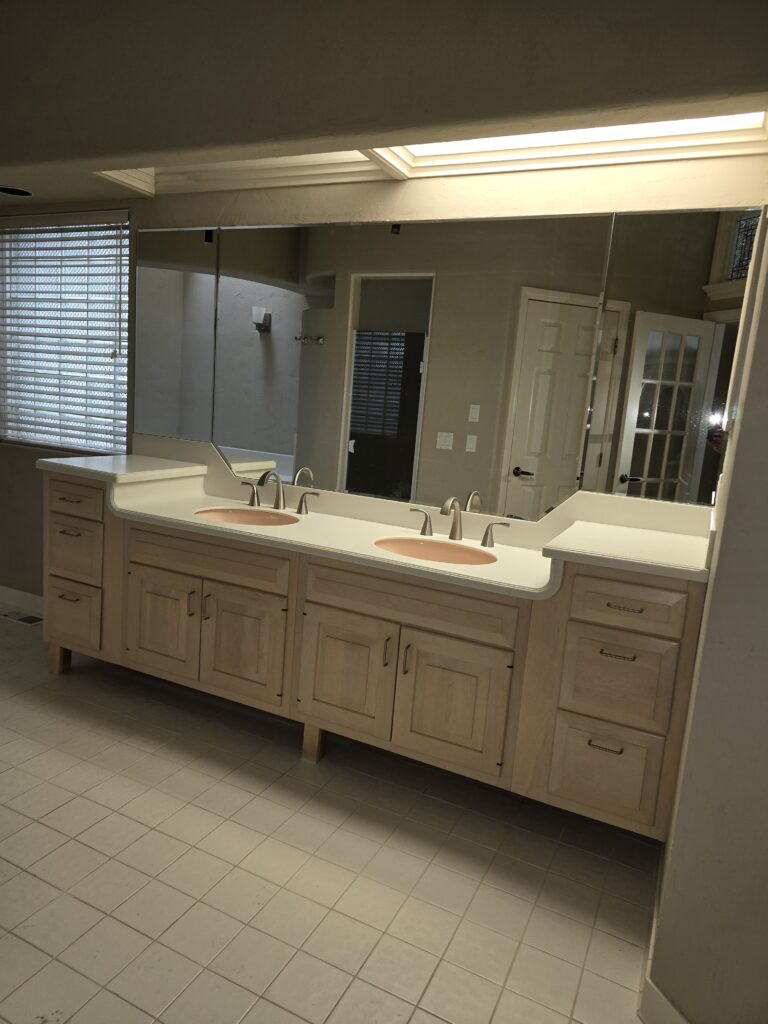 Bathroom with Large LED Mirror