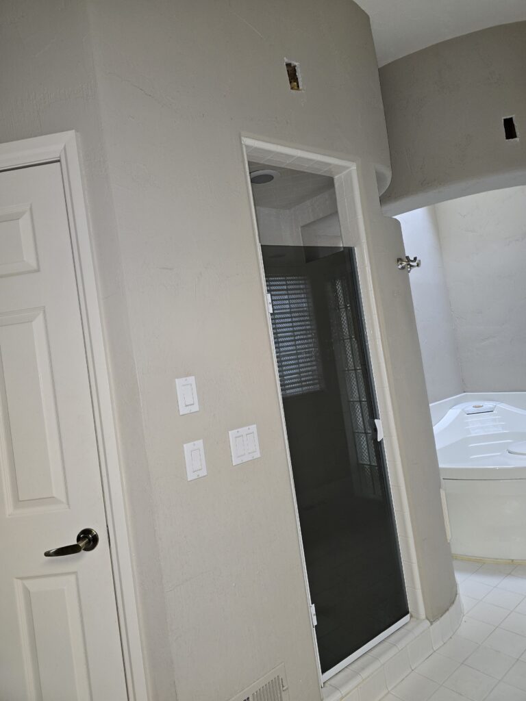Bathroom with Large LED Mirror